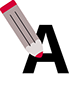 bouton avec la lettre A et un crayon