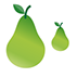 bouton avec 2 poires: une grande et une petite