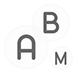 bouton avec 3 lettres: A B M