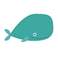 bouton avec une jolie baleine bleue