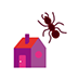 bouton avec une maison et une fourmi
