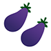 bouton avec deux aubergines