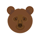 bouton avec une tête d'ours
