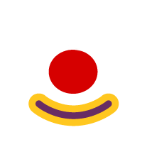bouton avec une tête de clown
