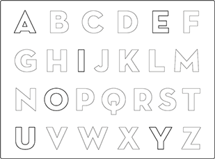 alphabet en noir et blanc à imprimer