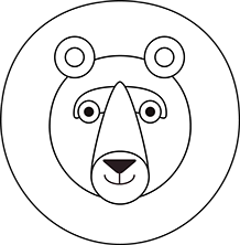 Tête de lion en noir et blanc à colorier