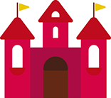 chateau avec petits drapeaux au sommet